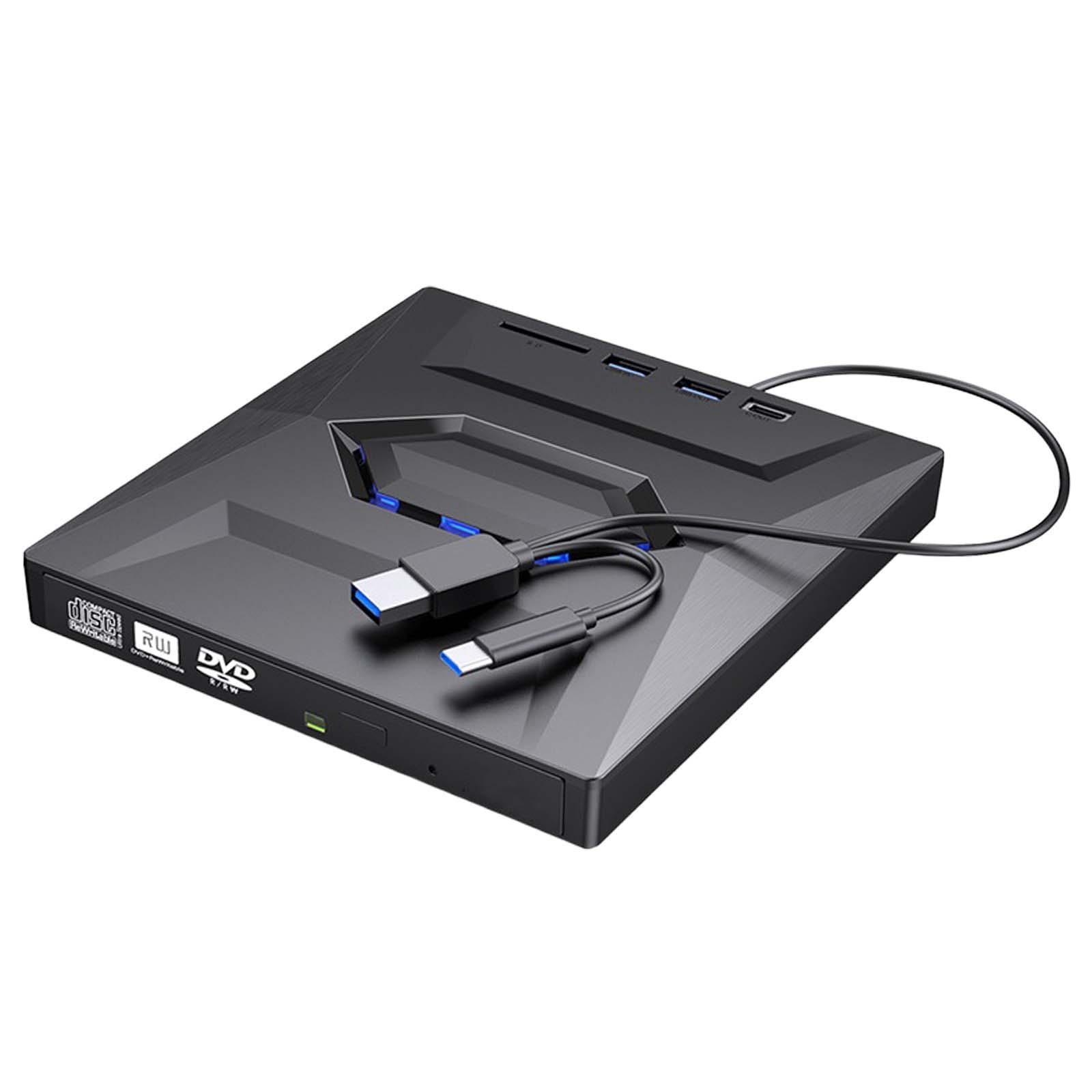 Magideal - Grabadora De Unidad De Computadora, Unidad De Dvd Externa Unidades Ópticas Portátiles Plug And Play, Usb 3.0, Tipo C, Grabadora De Dvd Rw De Dos Puert