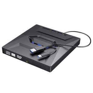 Magideal - Grabadora De Unidad De Computadora, Unidad De Dvd Externa Unidades Ópticas Portátiles Plug And Play, Usb 3.0, Tipo C, Grabadora De Dvd Rw De Dos Puert