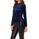 thumbnail image 4 of INSPIRE CHIC Camisetas de Terciopelo para Mujer Cuello Redondo Manga Larga Casual Talla S Azul Oscuro, 4 of 7