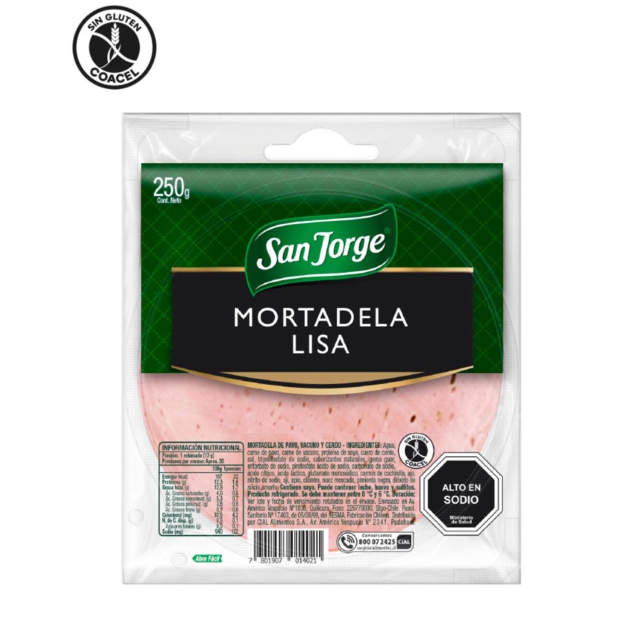 Mortadela Lisa Tradicional 250 g San Jorge