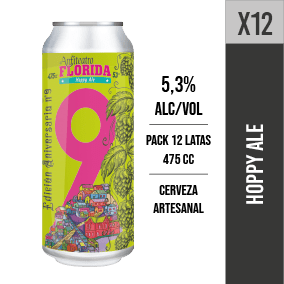 Anfiteatro - Pack X12 Florida, 5,3° (Hoppy Ale) - Cerveza Artesanal Valparaiso - 475 Ml