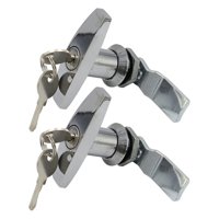 Ioensy - Cerradura Con Manija En Forma De T Con Llaves Cerraduras Para Toldo De Caravana De Aleación De Zinc 2 Piezas Plata