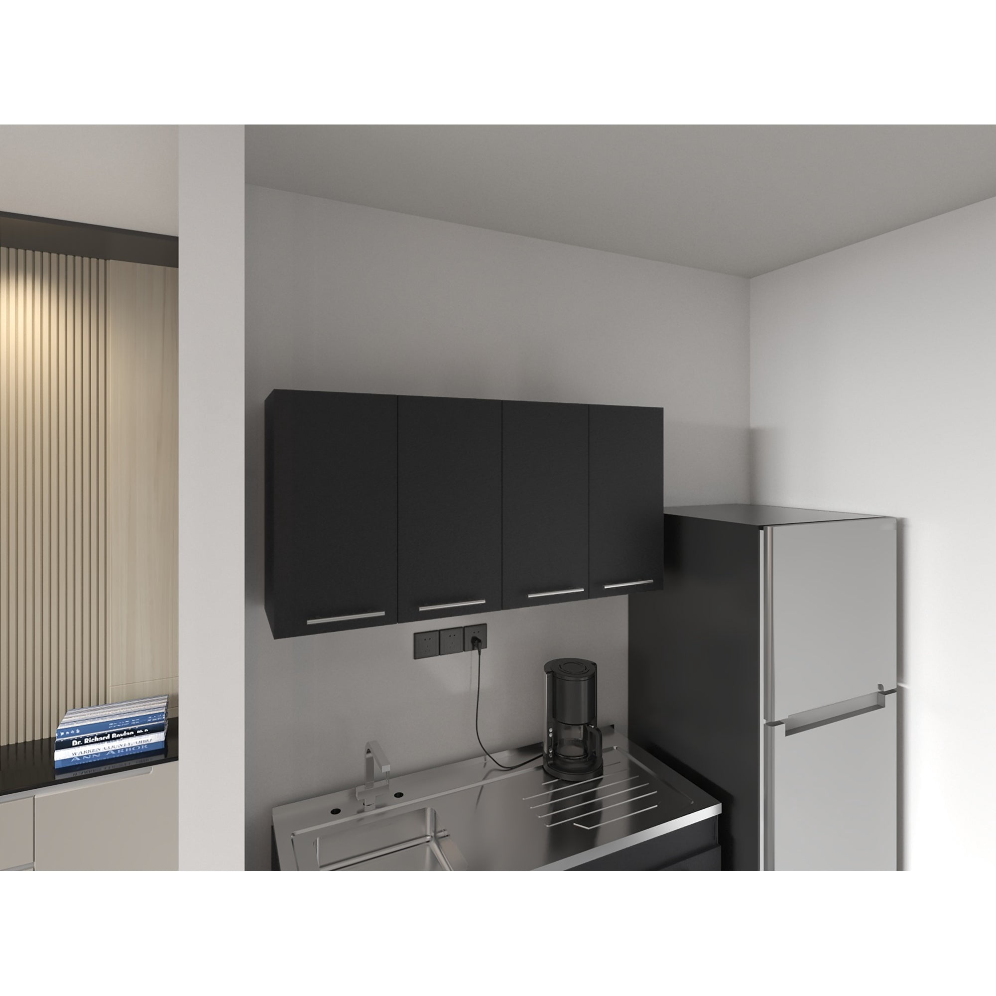 Tuhome - Mueble Superior Cocina Bazagli 4 Puertas 60x120x33,5 Cm Wengue