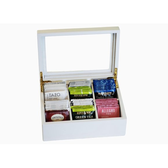 Organizador de té Break Tradition 24x18x11 cm Blanco 6 compartimentos