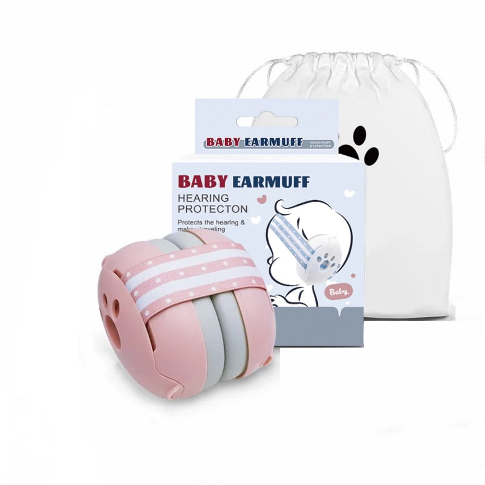 Orejeras Antiruido Auriculares Protectores Bebés Niños Lubabycas Rosado