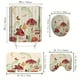 thumbnail image 3 of 1pc/3pcs/4pcs Waterproof Mushroom Iris Shower Curtain Set with Non-Slip Bathroom Rug and Soft Toilet Rug - 71x71 Inches - 12 Hooks - Room Decor and Bathroom Partition - Soft and Durable Fabric - Easy, 3 of 4