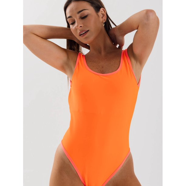 Traje de Baño Daikiri Mujer Baywatch Clásico Naranjo Fluor Protección UV50+