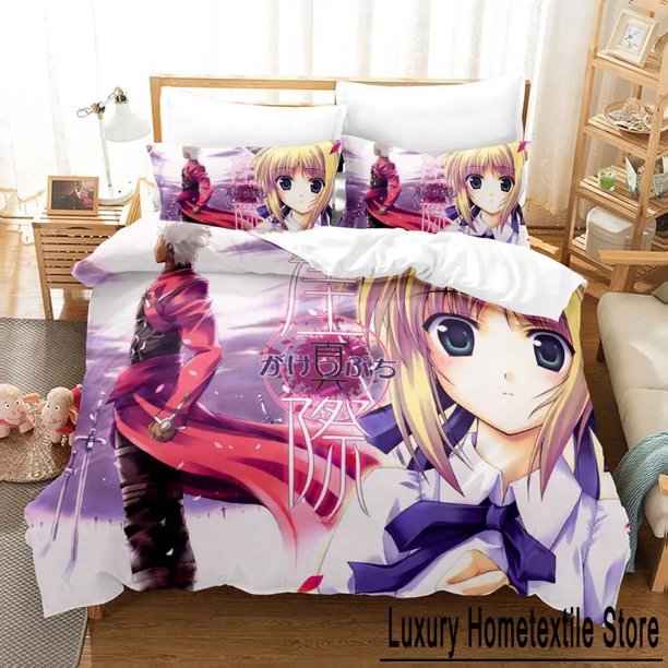 FateStay Night Unlimited Blade Works Bedding Set three-piece set Adult Kid Bedroom Duvetcover Sets Bed Sheets