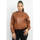 thumbnail image 1 of Chaqueta con Capucha de Piel Sintética Color Camello M, 1 of 5