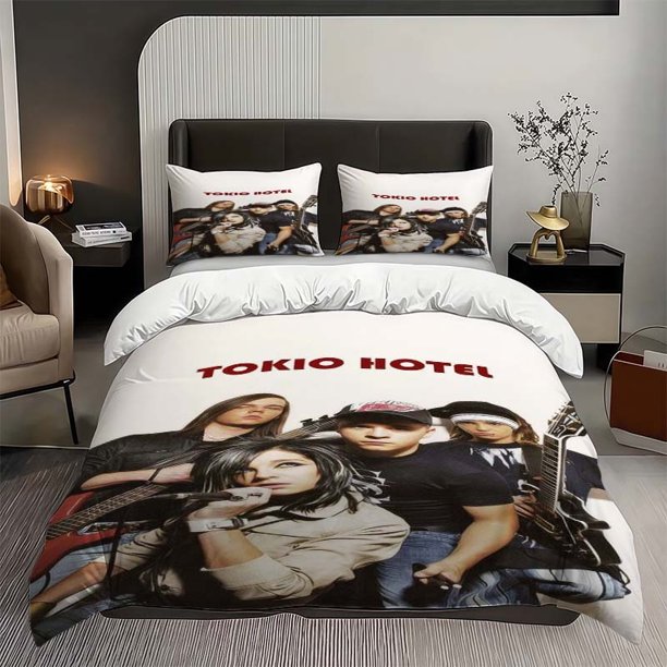 3pcs Set Featuring Promotional Photos of Tokio Hotel Band Members Soft and Comfortable Bedding Set Suitable for All Seasons Ideal for Bedrooms