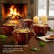 thumbnail image 5 of Cuencos de terracota KooK – Pack de 4, 532 ml con tapas, 5 of 7