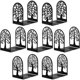 thumbnail image 1 of HappyHapi 7 pares de sujetalibros metálicos para estantes, diseño decorativo de árboles, 1 of 3