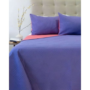 Cubrecama Quilt Bicolor 2 Plazas Doral Mas 2 Almohadas De Regalo