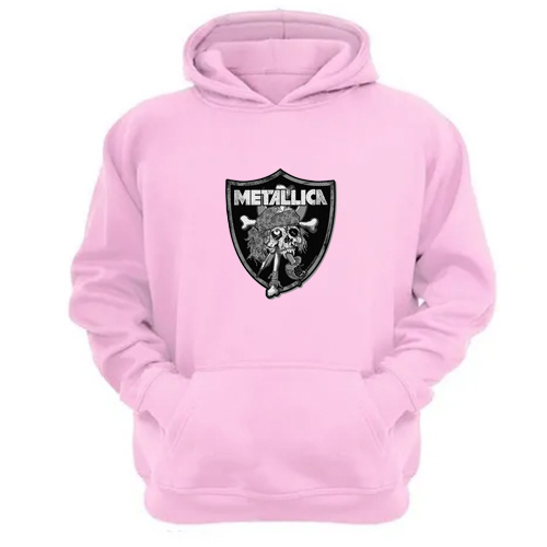 Genérico - Polerón Canguro Metallica Rosa Talla S Unisex