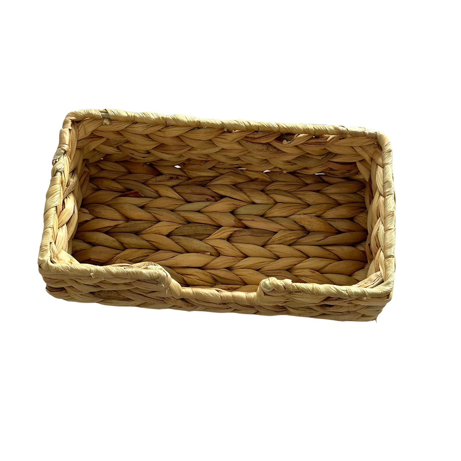 Bothyi - Cesta Tejida De Mimbre, Bandejas Elegantes Para Servir Aperitivos, Para Estantes, Escritorio De Oficina, Rectangular