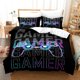 thumbnail image 1 of v1328 Bed Sheets Gaming Duvet Cover Set Gamer Room Decor for Boys Kids Teens Video Games Twin Bedding Set Gamepad Bedspread Decor Home 3-Piece Bedding Set (1 Duvet Cover + 2 Pillow Shams) Bed Sheets j, 1 of 5