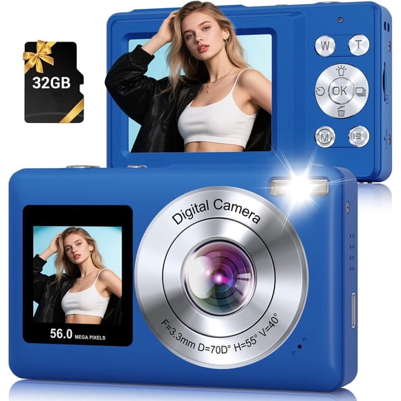 Cámara Digital SMARTKLIK DC251 56MP 2.7K Azul Pantalla Doble