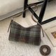 thumbnail image 5 of Bolso bandolera Harris Tweed mujer vintage cuadros hombro otoño invierno cuero bolsa trabajo viaje, 5 of 6