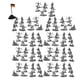thumbnail image 2 of 100 Uds. Soldados En Miniatura De Plástico Para Juguetes Educativos, Accesorios De Clase Para Niños, Plata, 2 of 5