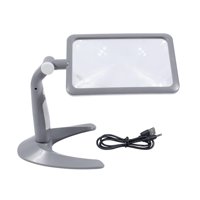Magideal - Lupa Con Luz Para Decoración Del Hogar, Lámpara De Lupa Portátil De 48 Led Para Esteticistas, Banco De Trabajo, Manualidades, Pasatiempos Gris