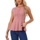 thumbnail image 1 of INSPIRE CHIC Conjunto Blusas Peplum para Mujer con Mangas Cortas, Cuello Redondo y Color Sólido M Rosa Empolvado, 1 of 6
