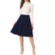 thumbnail image 1 of INSPIRE CHIC INSPIRE CHIC Falda de Oficina para Mujer con Cinturón en la Cintura, Falda Midi Línea A Plisada XL Azul Oscuro, 1 of 6
