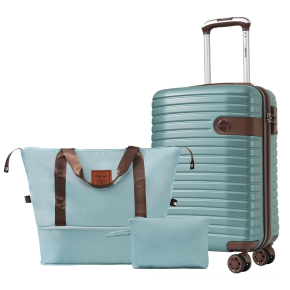 Juego de equipaje Merax Carry on de 3 piezas, ABS ligero, azul
