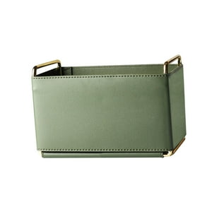 Genérico - Caja De Almacenamiento De Escritorio Con Portalápices De Cuero Para Mesa De Tocador De Aula, Encimera, Verde