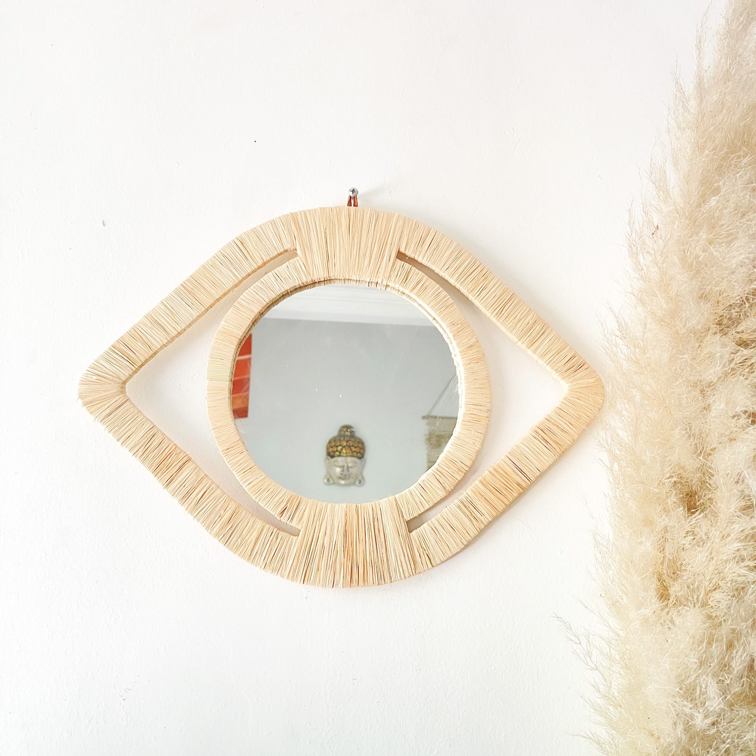 Made In Marruecos - Espejo De Rafia Ojo Marroquí