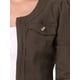 thumbnail image 5 of INSPIRE CHIC Chaquetas de Jean de Mezclilla Recortadas sin Cuello de Manga 3/4 para Mujer Marrón Oscuro XL, 5 of 6