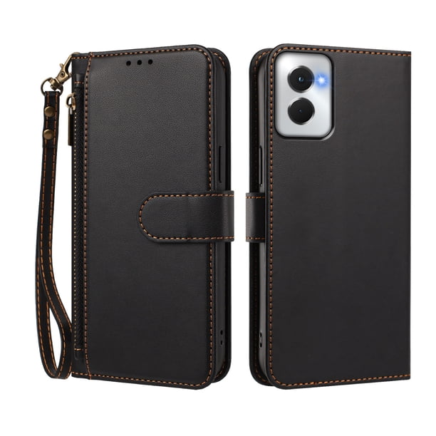 Funda Tipo Billetera para Motorola Moto G Power 5G 2024 con Soporte y Bolsillo con Cierre Negro