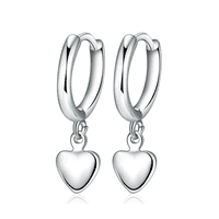 Fershop - Aros Plata Argolla Colgante Corazon