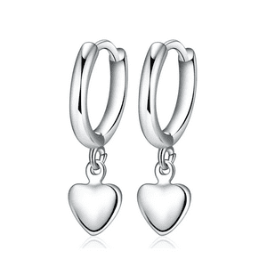 Fershop - Aros Plata Argolla Colgante Corazon