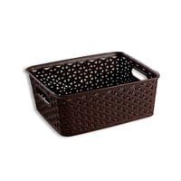 Genérico - Canasto Organizador Ratan Cafe Pequeño