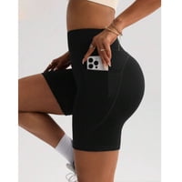 Likeshop - Calza Corta Deportiva Tiro Extra Alto Gym Bolsillo Lycra Colores 7035