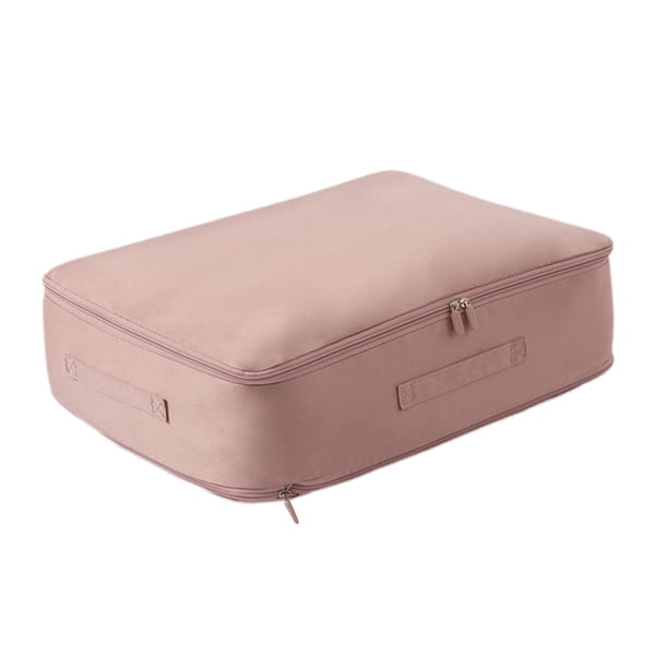 Bolsa De Almacenamiento De Edredón Organizador De Autocompresión Que Ahorra Espacio Para Almacenamiento En Movimiento Rosa