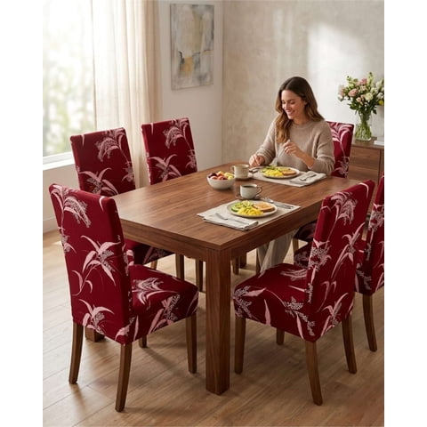 Mylhogar - Juegos De 6 Fundas Para Sillas Con Diseño Elastico