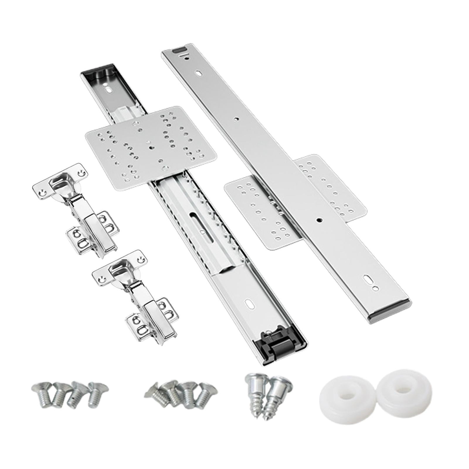 Bothyi - Kit De Herrajes Para Puertas De Armarios Abatibles Ocultos, Rieles Deslizantes Para Puertas De Estanterías De Cocina, 550 Mm
