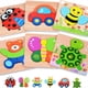 thumbnail image 1 of Wooden Animal Puzzles For Toddlers, Educational Toys Gift, Bright Vibrant Color Shapes Ladybug, Car, Bee, Teddy Bear, Butterfly, Turtle Toys, Toddler Toys, 1 of 3