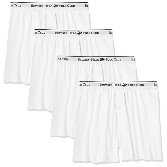 Pack de 4 calzoncillos tipo bóxer Beverly Hills Polo Club para hombre, color blanco