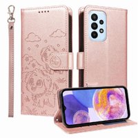 Funda Billetera Foxdock Compatible Con Samsung Galaxy A23 4G/5G, Diseño Perrito Tierno, Ranuras Para Tarjetas Y Soporte Plegable