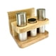 thumbnail image 4 of Salero Y Pimentero, Organizador De Tarros Para Condimentos, Azúcar, Pimienta, Cocina, Acero Inoxidable, Madera, 4 of 5