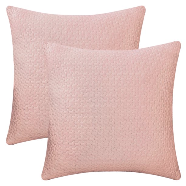 REGALWOVEN Fundas de Cojín Suaves Juego de 2, Fundas de Cojín Geométricas Decorativas Modernas para Sofá Sala de Estar Decoración del Hogar Rosa 18" x 18"