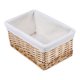 thumbnail image 1 of REGALWOVEN 1 Paquete de Cesta de Mimbre, Cesta para Organizar, Cesta de Almacenamiento con Tela, Cubo de Almacenamiento para Baño, Dormitorio, Estantes Marrón Claro 13*8.7*6.3in, 1 of 6