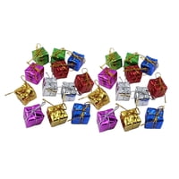 Magideal - Caja De Regalo Adornos Navideños 24 Piezas Mini Cajas De Regalo Envueltas Adornos De Papel De Aluminio En Miniatura Cajas Decorativas Colores Surtidos 3Cm