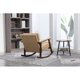 thumbnail image 2 of Silla de acento moderno de mediados del siglo, silla basculante con marco de madera maciza, sillas de salón tapizadas, 2 of 5