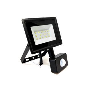 Teimporta - Foco Proyector Led Reflector Con Sensor 20W Ip65 Luz Blanca Negro Blanco Frío