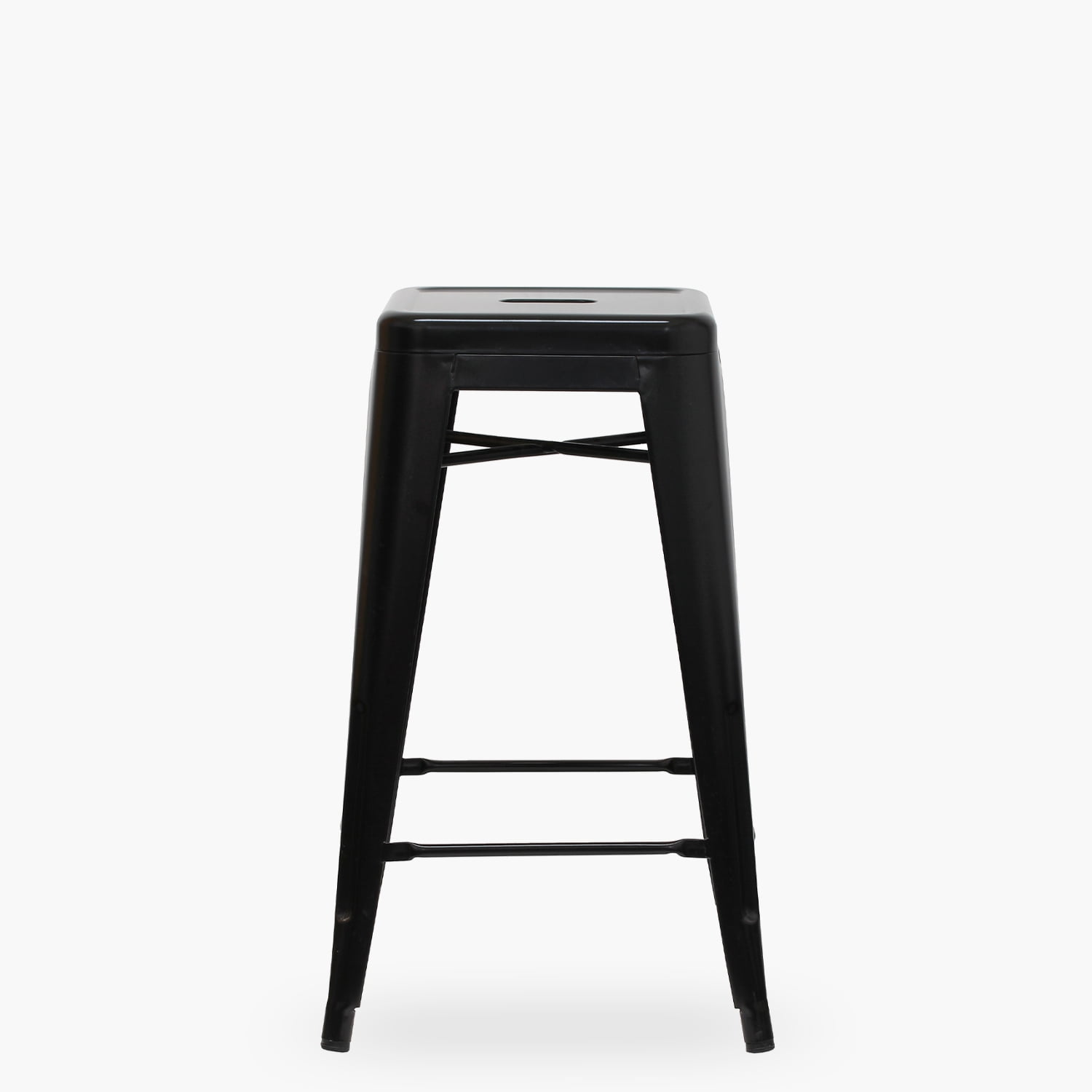 Form Design - Taburete Medio 66 Tolix Asiento Metal Negro