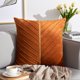 thumbnail image 2 of Funda de cojín de terciopelo REGALWOVEN con funda de cojín a rayas doradas Funda de almohada moderna para sofá, dormitorio, sala de estar, decoración del hogar Naranja 18" x 18", 2 of 6