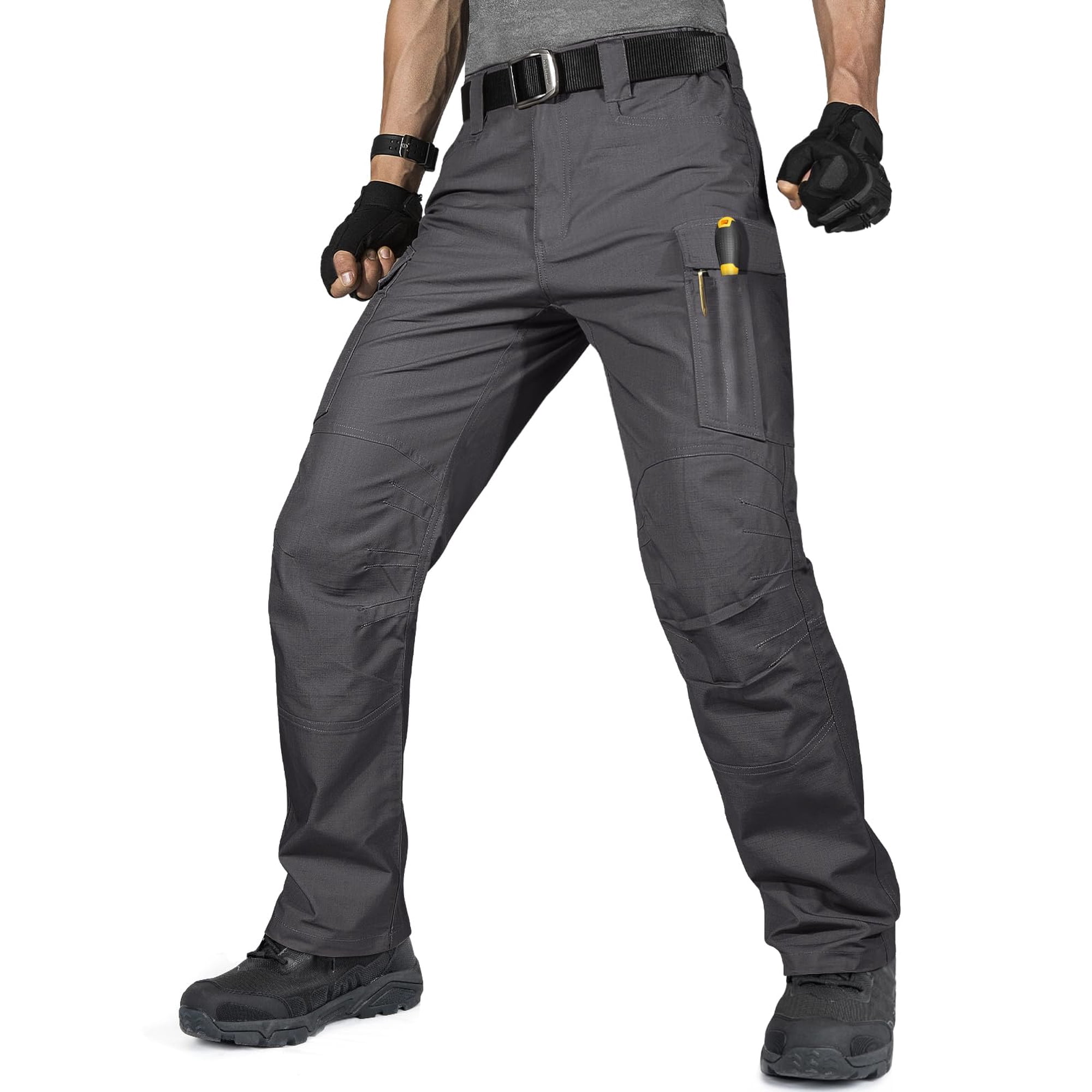 Pantalón Cargo Ligero Para Hombre Free Soldier, Pantalón De Trabajo Resistente Al Agua Con Bolsillos, Pantalón Táctico Para Senderismo Y Actividades Al Aire Libre (gris 30wx30l)